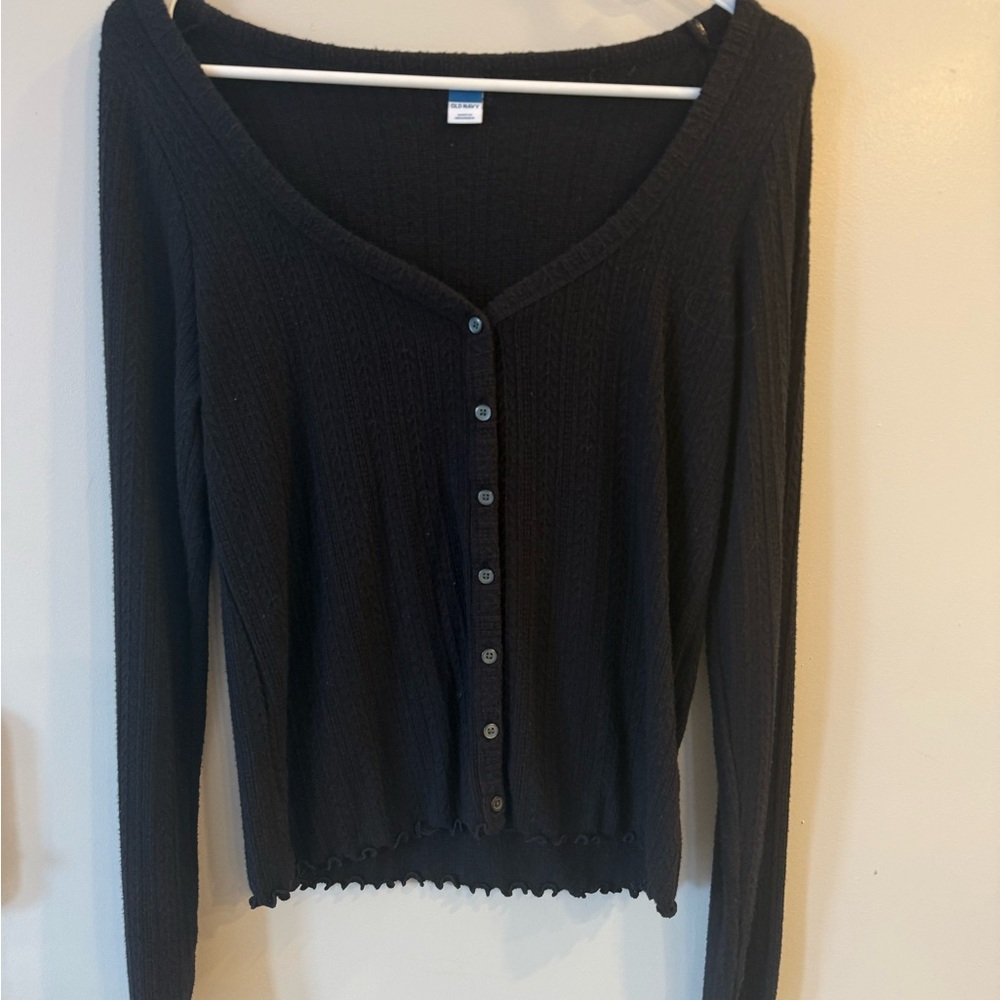 Classic Black Button-Front Women’s Top